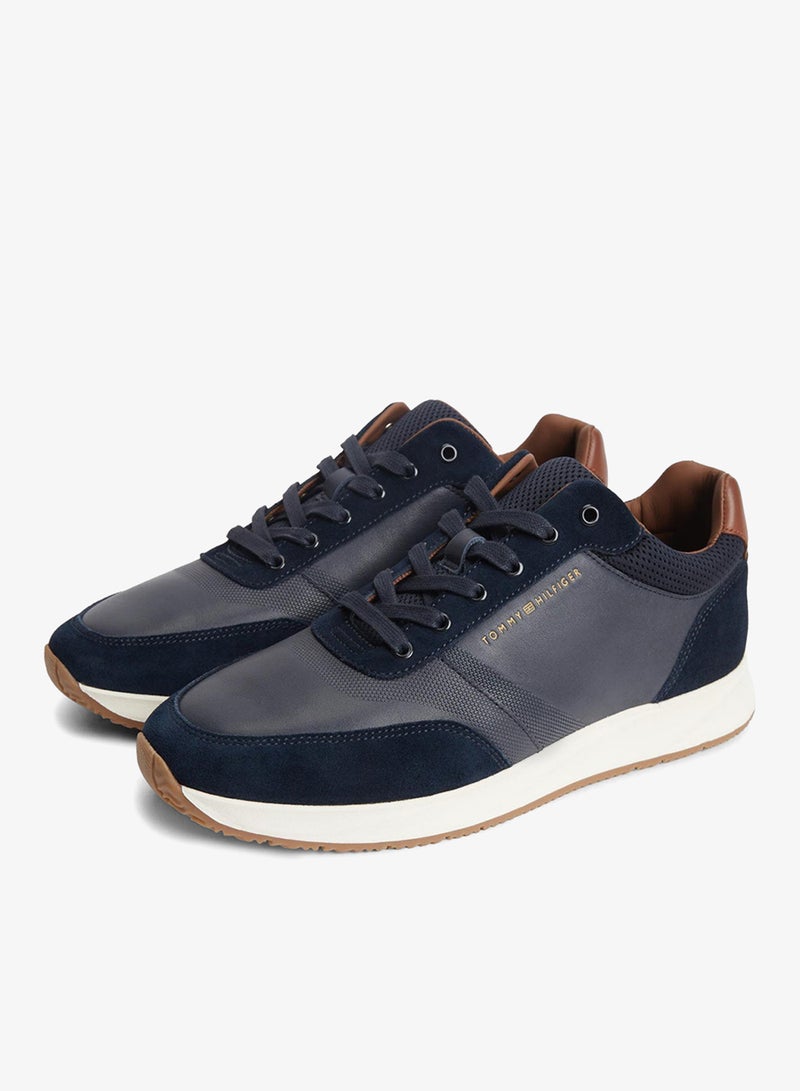 TOMMY HILFIGER Suede Mixed Texture Trainers - Image 2