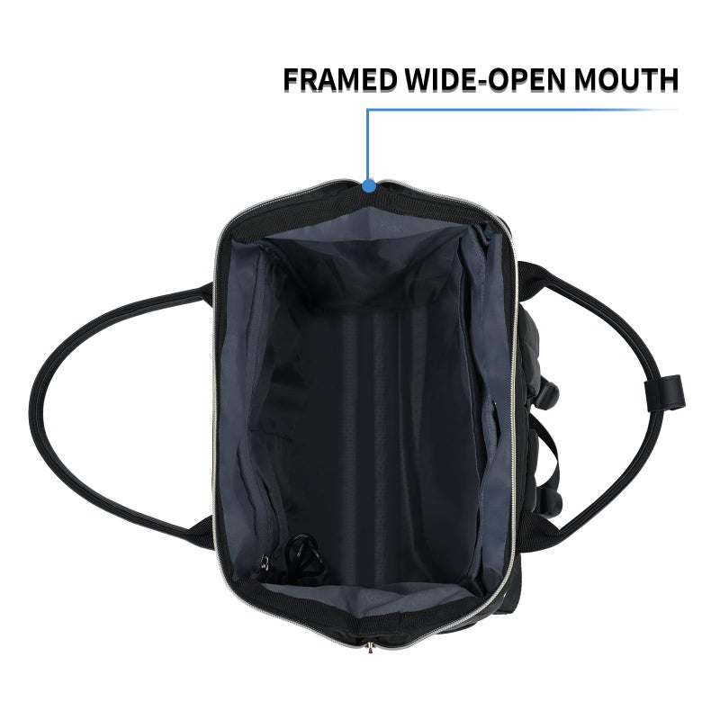 KROSER Laptop Backpack 17" Stylish Backpack Water Repellent College Casual Daypack with USB Port Travel Business Work Bag for Men/Women-Black - Image 2