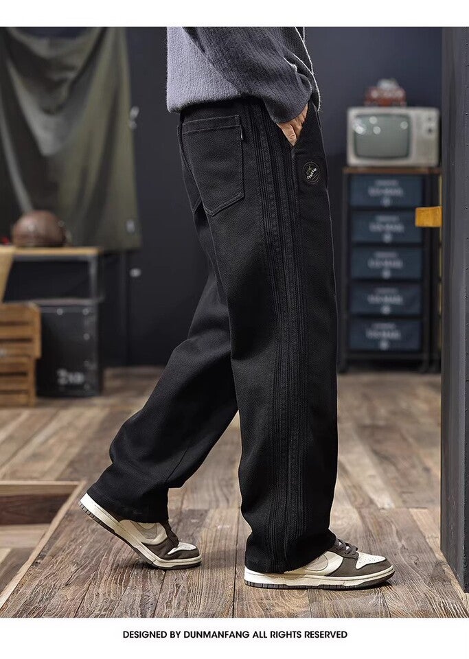 Unisex Classic Denim Jeans Loose Fit Daily Outdoor Wear - Image 5