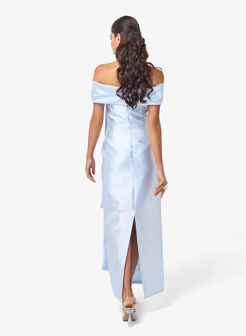 Threadz by Ajooni Off Shoulder Knot Detail Maxi Dress
