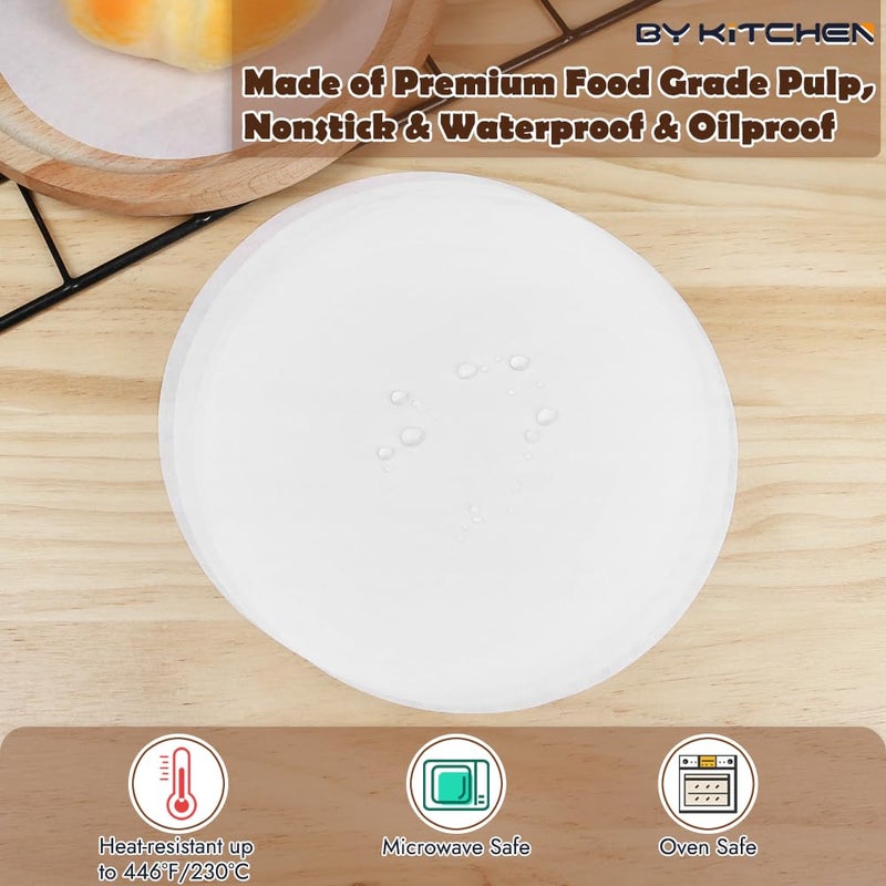 BYKITCHEN 7 Inch Parchment Paper Rounds, Set of 220, Burger Patty Paper/Hamburger Press Paper, Non Stick Pre-cut Round Parchment Paper for Cake Pan, Springform Pan, Smash Burger Press and More - Image 3