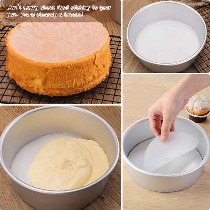 BYKITCHEN 7 Inch Parchment Paper Rounds, Set of 220, Burger Patty Paper/Hamburger Press Paper, Non Stick Pre-cut Round Parchment Paper for Cake Pan, Springform Pan, Smash Burger Press and More - Image 5