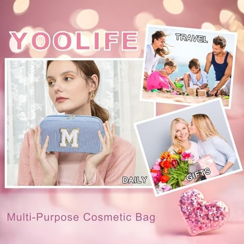 YOOLIFE هدايا عيد الميلاد للنساء من YOOLIFE - أفكار هدايا مخصصة لها، الأم، أفضل صديقة، أخت، صديقة، وصيفة، معلمة، حقيبة مكياج زرقاء لطيفة، حقيبة مستحضرات تجميل، حقيبة أدوات تجميل S - Image 3