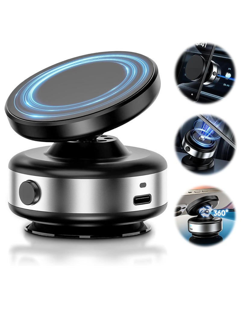Car Suction Cup Phone Holder Vacuum Adsorption Phone Tablet ，Vacuum HandsFree Magnetic Suction Phone Mount,for Car, Dashboard, Windshield，Gym, Kitchen - Image 1