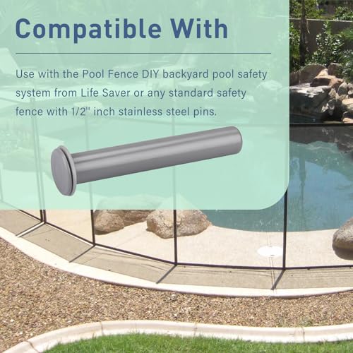 ArrogantF 10 Pack Gray Sleeve and Cap Set for Pool Fence DIY Safety Fence Poles,178-G5 Life Saver Pool Fence DIY- 5/8'' Base Diameter and 4'' Height,Can Be Used with Concrete, Pavers, Deck, Ground - Image 3
