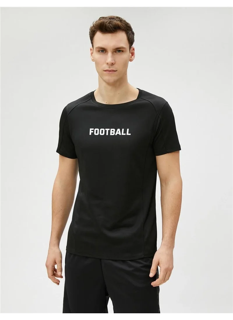 KOTON 3SAM10055NK Black 999 Men's Polyester Jersey T-Shirt