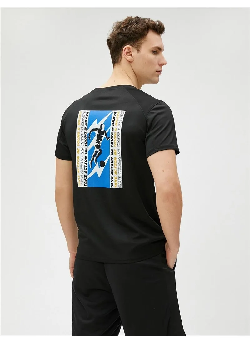 KOTON 3SAM10055NK Black 999 Men's Polyester Jersey T-Shirt