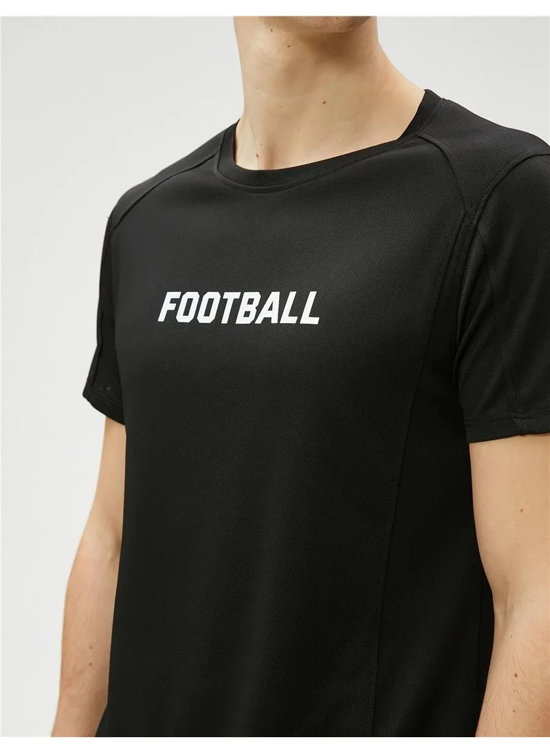 KOTON 3SAM10055NK Black 999 Men's Polyester Jersey T-Shirt