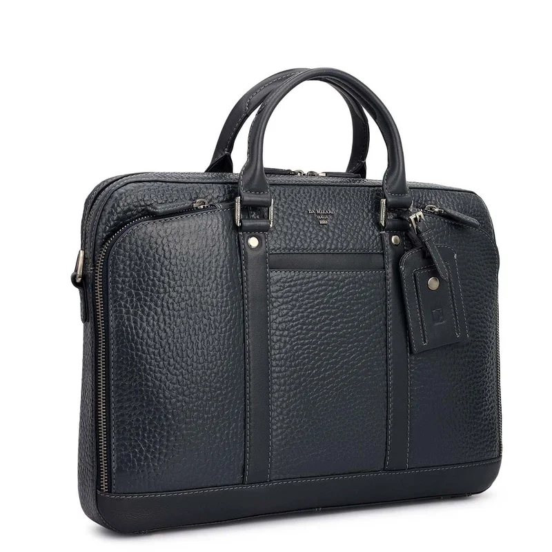 Da Milano Navy Classic Laptop Bag (M)  | Best Price UAE