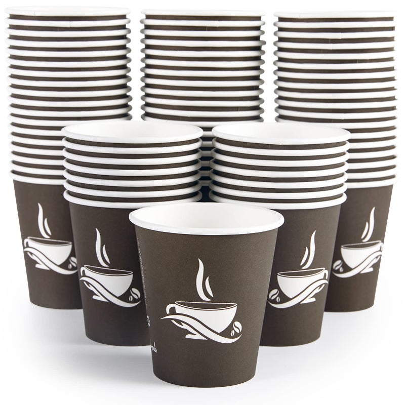 LITOPAK 270 Pack 10 oz Paper Cups Brown Disposable Hot Coffee Cups for Party Picnic Travel and Events