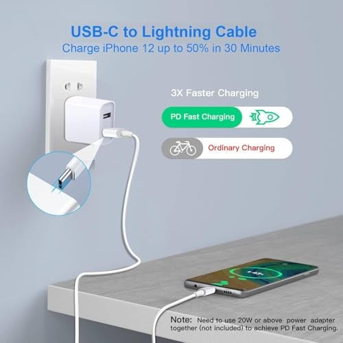 DiHines 20W Apple-Certified Type C to Lightning Fast Charging Cable – PD 60W/100W High-Speed Data Sync Cord for Smartphones, Tablets & Laptops (MFi Certified, 1 Meter) - Image 2