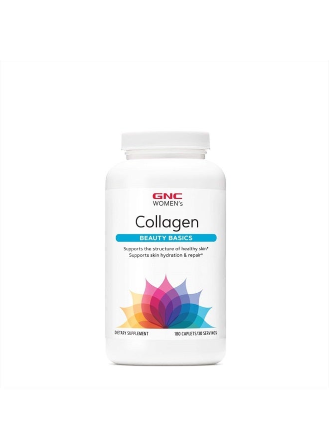 GNC Women's Collagen Supplement |Supports Healthy Skin and Improves Elasticity | Targeted Cell Growth and Repair Formula with Hyaluronic Acid | Natural Collagen Source | 180 Caplets - Image 1