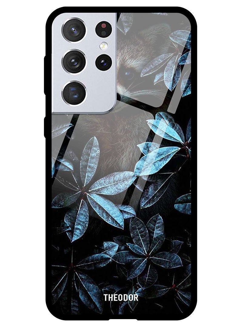 Theodor Protective Tempered Glass Case Cover Samsung Galaxy S21 ULTRA Animal Between Leaves - Image 1