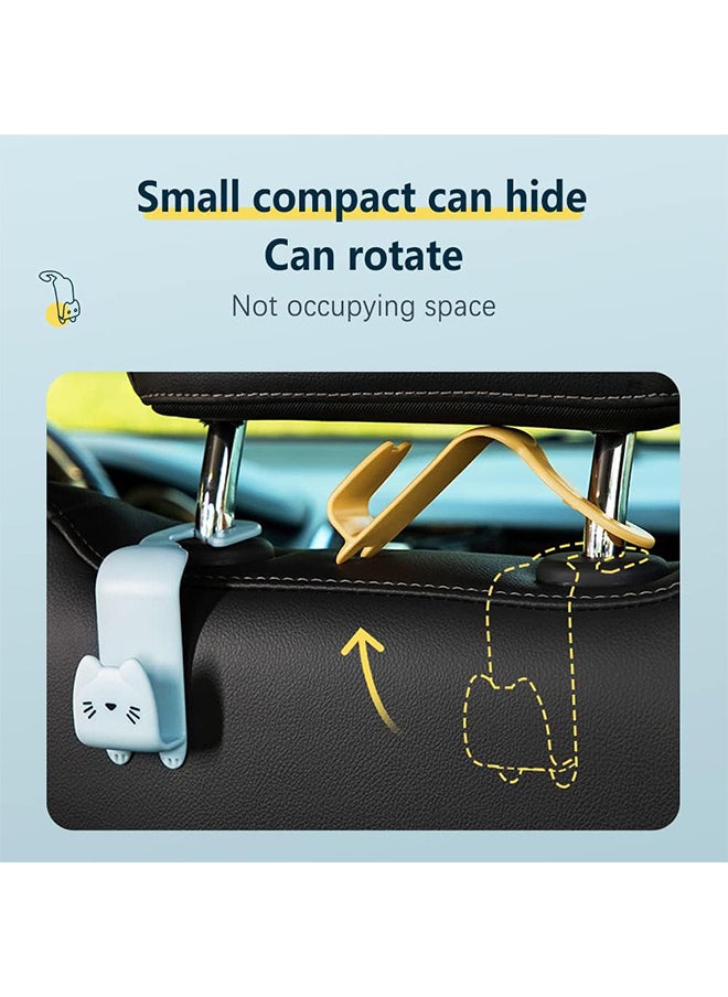 Depend - 8PCS Car Hooks, Multifunctional Vehicle Sticky Hooks, Car Seat Headrest Holder Hooks, Car Storage Hooks, Portable Plastic Cartoon Cat Car Hooks - Image 1