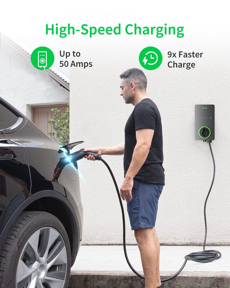Autel Home Level 2 EV Charger up to 50Amp, 240V, Indoor/Outdoor Car Charging Station, Wi-Fi and Bluetooth Enabled EVSE, Flexible 25-Foot Cable,Hardwired, Dark Gray - Image 2