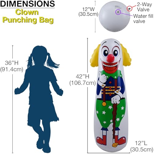 Jet Creations Inflatable Clown Punching Bag, 42" Tall - Image 2