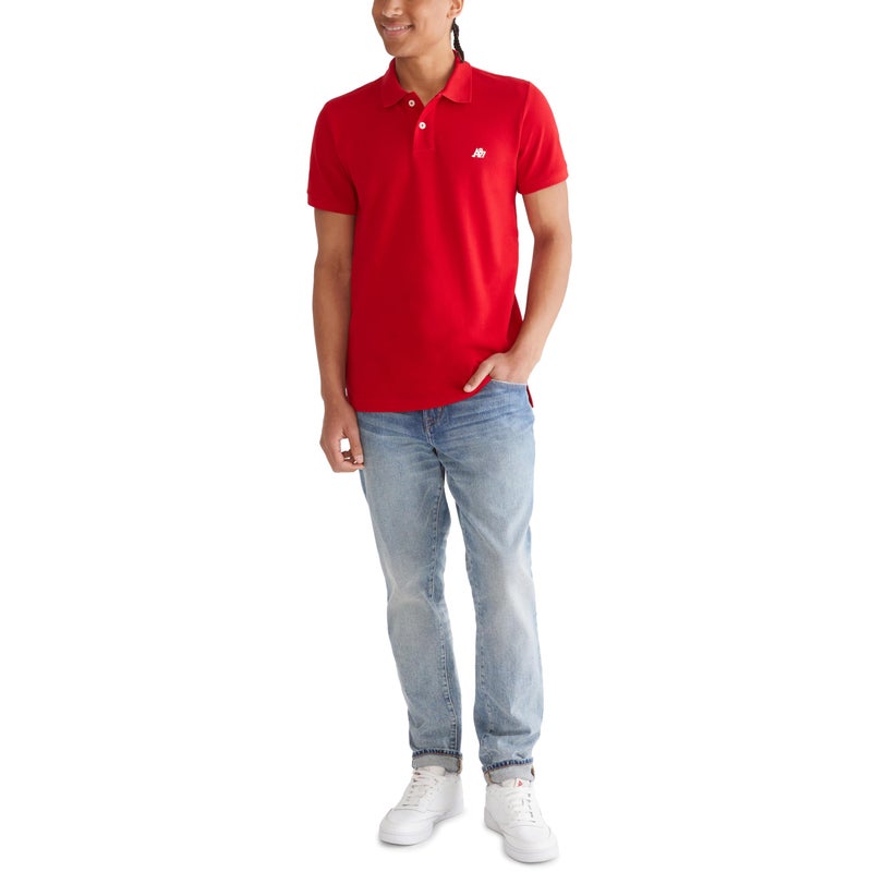 Aeropostale Aero A87 Solid Pique Polo, Candy Red, L - Image 2