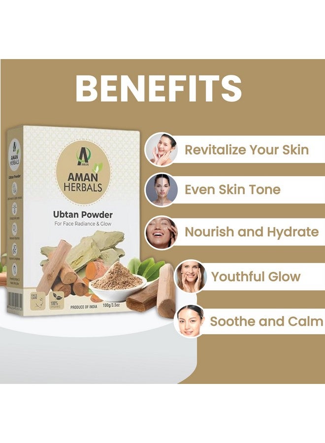 AMAN Herbals - 100% Pure & Natural Ubtan Powder - Face Pack Powder For Acne, Dull Skin & Dark Spots, Makes Skin Soft & Supple (100Gm)  - Image 3