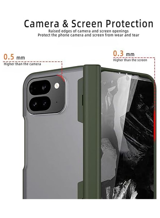 Clear Case for Google Pixel 9 Pro Fold (2024),Frosted Phone Case with Tempered Front Protective,Compatible with Wireless Charging,Anti-fall Shockproof Protective Cover - Image 2