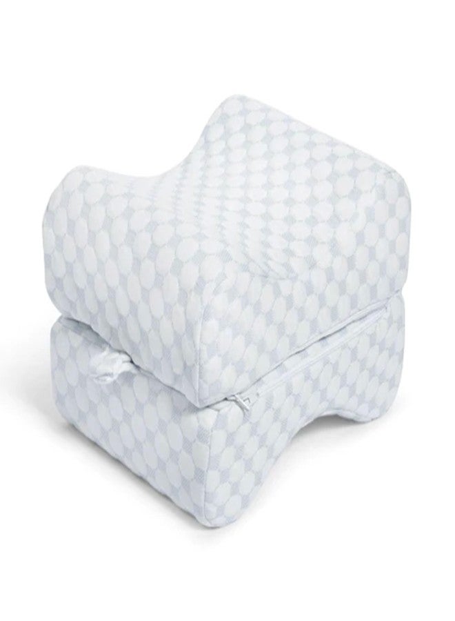 Sleepgram High Density Foam Contour Knee Pillow w/Washable Cover & Inner Cooling Gel Layer for Soothing Back, HIPS, Knees, Joints & Sciatica Pain - Image 1