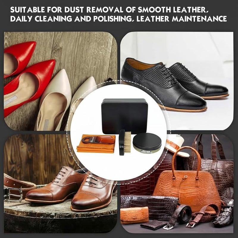 KASTWAVE Shoe Shine Kit, Shoe Care Kit, Shoe Cleaning Kit with Polish & Brush, Leather Shoe Care Set for Boots Dress Shoes, Compact Shoe Polish Brush Set for Home & Travel - Image 5