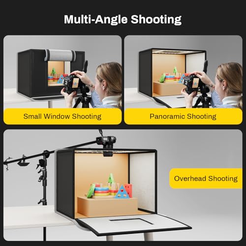 RALENO 16"x12" Photo Light Box Photography, 24W Foldable Photo Studio Light Box, Dimmable Shooting Tent Kit with CRI>95 & 6 Backdrops for Toys Jewelry Watches Cosmetics - Image 5