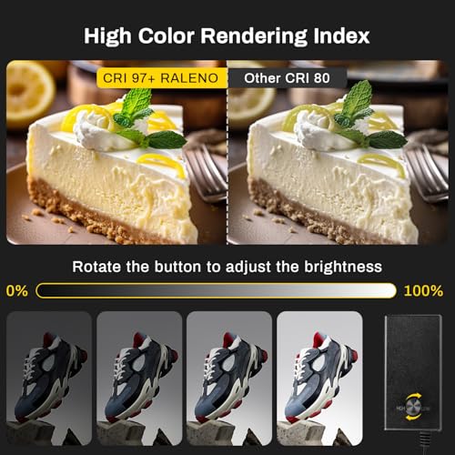 RALENO 16"x12" Photo Light Box Photography, 24W Foldable Photo Studio Light Box, Dimmable Shooting Tent Kit with CRI>95 & 6 Backdrops for Toys Jewelry Watches Cosmetics - Image 3
