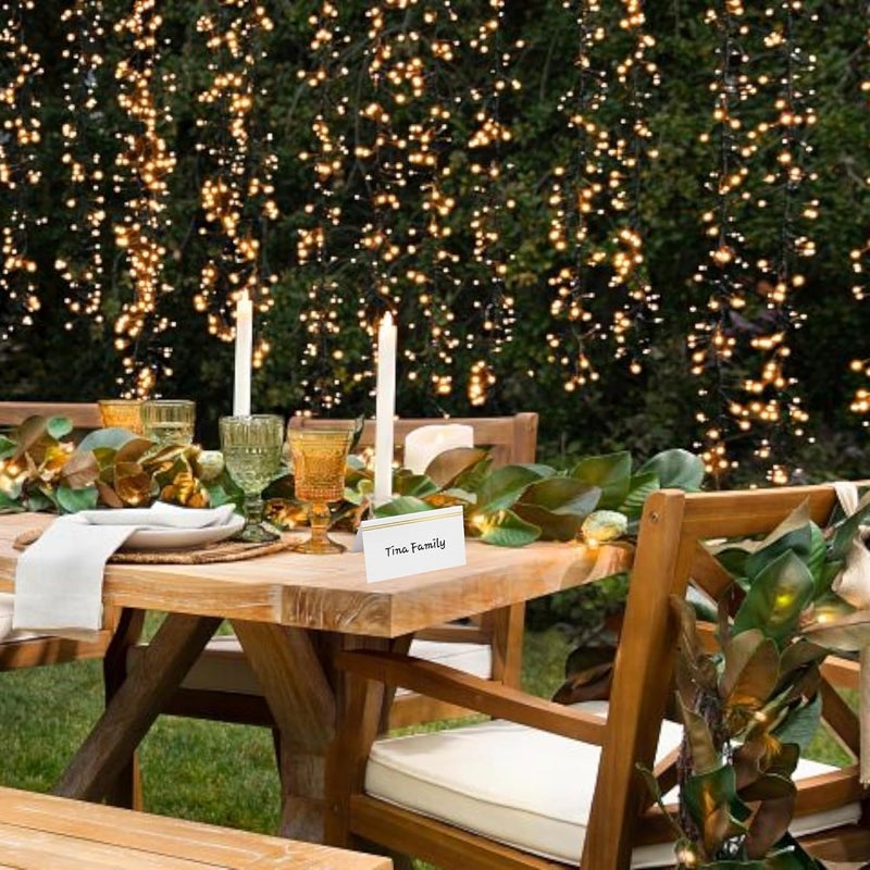 EVASTER Place Cards Two line Gold Foil Border Pack of 100 Premium Tent Name Place Cards for Table Setting Size 2x3.5 inches - Perfect for Weddings, Banquets Dinner Parties and any other Events - Image 4