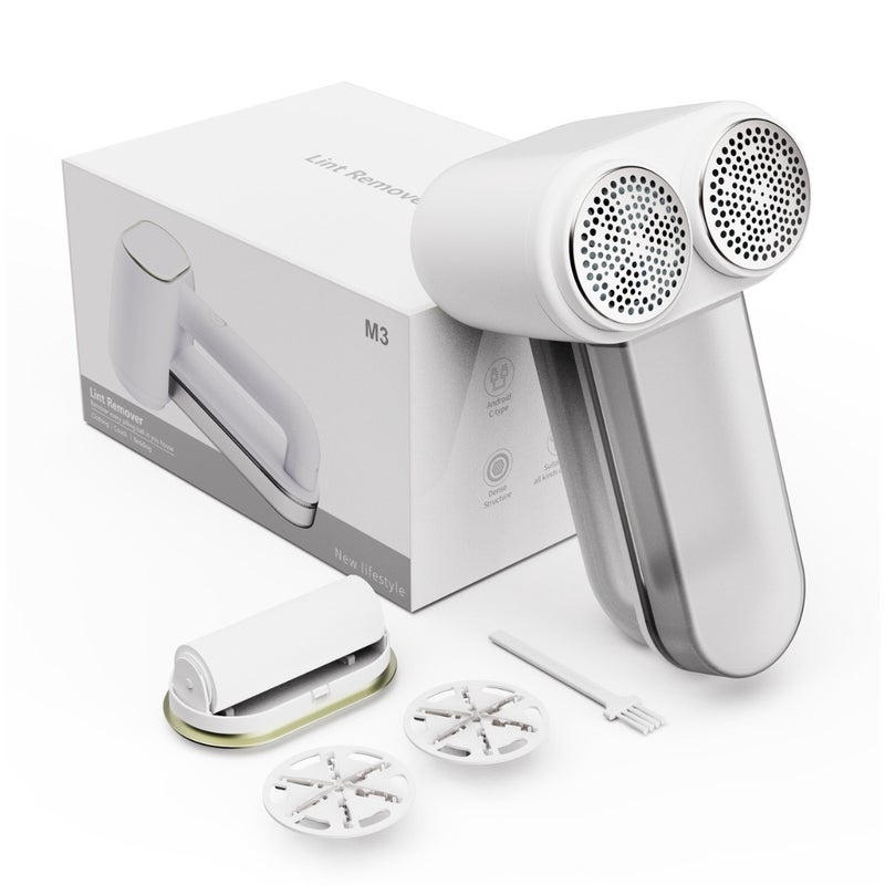 Professional Salon-Style Dual-Head Hair Ball Trimmer, Rechargeable Clothes Lint  Remover - Image 1