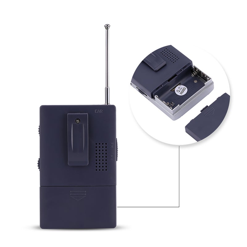 Universal Mini Radio Portable FM/AM World Receiver Built in Speaker Silver - Image 3