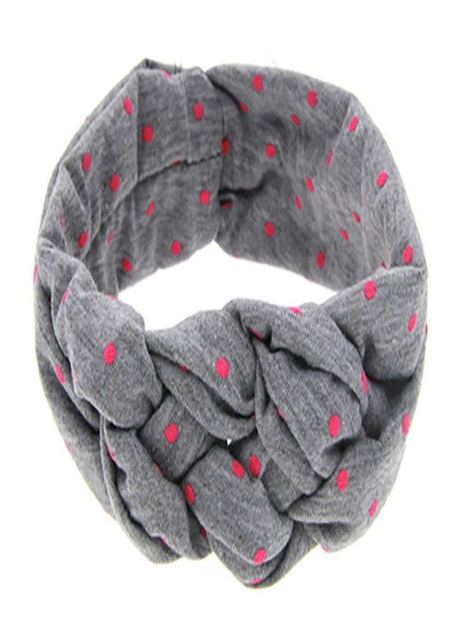 Ziory 1 Pcs Grey Printing Knot Hair Band Girls Elastic Cotton Headband Newborn Hair Accessories Kids Headwear for Baby Girls and Toddler Girls - Image 1