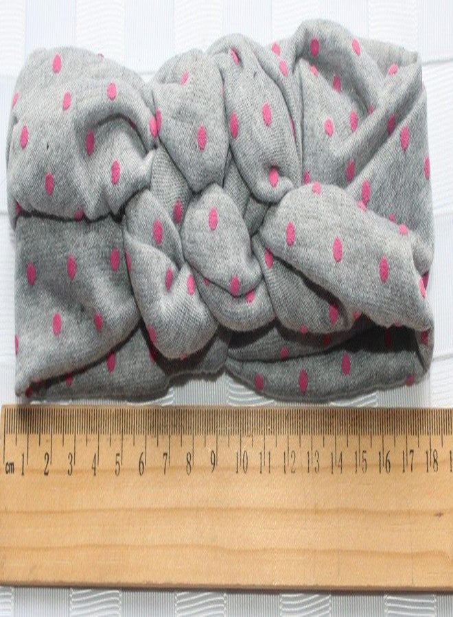 Ziory 1 Pcs Grey Printing Knot Hair Band Girls Elastic Cotton Headband Newborn Hair Accessories Kids Headwear for Baby Girls and Toddler Girls - Image 3