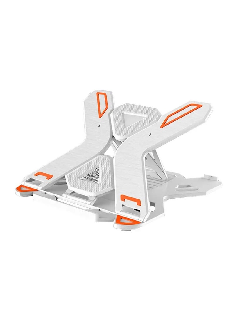 ICE COOREL - Laptop Cooler Notebook Cooling Pad 8 Gear Regulation 360 Degrees Rotation Stand Lift Bracket foldable Phone Bracket Stand For 12-17 inch Laptops White - Image 1