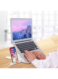 Laptop Cooler Notebook Cooling Pad 8 Gear Regulation 360 Degrees Rotation Stand Lift Bracket foldable Phone Bracket Stand For 12-17 inch Laptops White