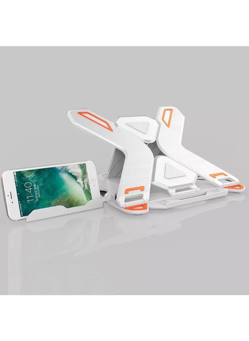 ICE COOREL - Laptop Cooler Notebook Cooling Pad 8 Gear Regulation 360 Degrees Rotation Stand Lift Bracket foldable Phone Bracket Stand For 12-17 inch Laptops White - Image 1
