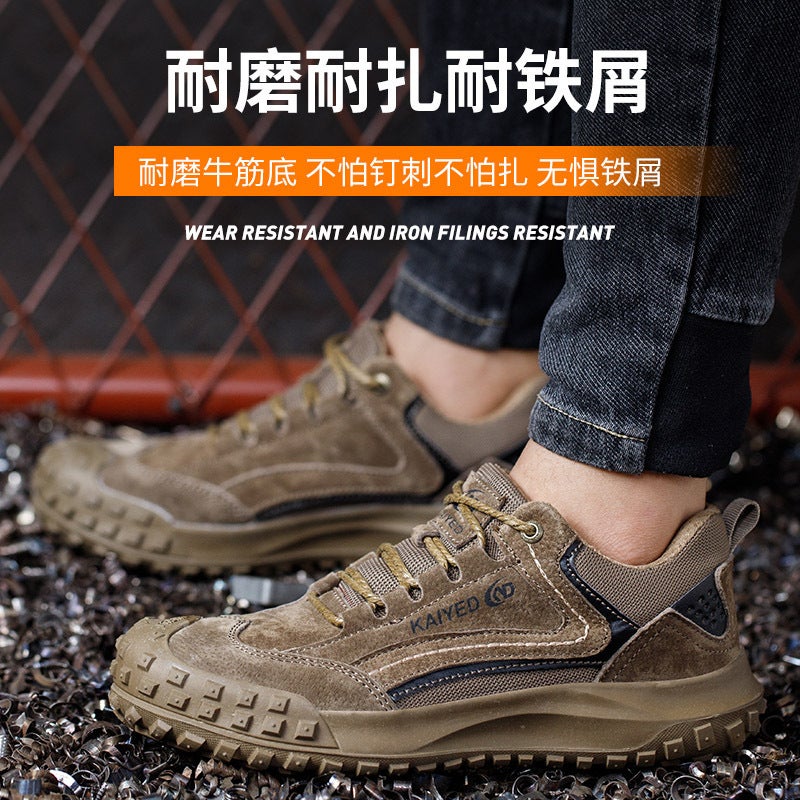 Three-Proof Labor Protection Shoes, Anti-Scalding, Wear-Resistant, Breathable And Comfortable, National Standard Steel Toe, Anti-Smash And Stab-Proof, Comfortable Cowhide Work Safety Shoes - Image 5