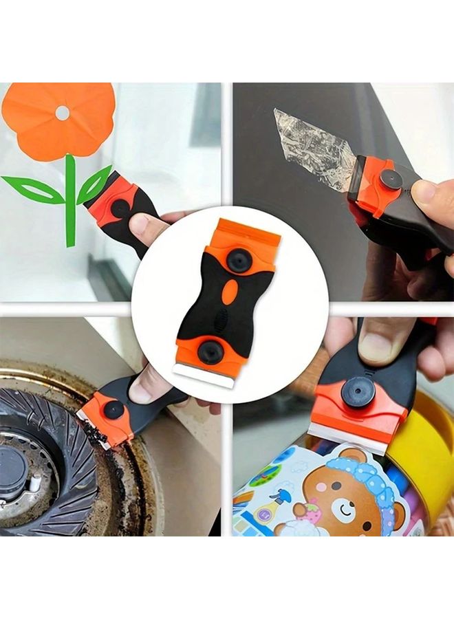 21pcs Orange Dual Head Adhesive Remover Scraper Multi Functional Cleaning Tool - Image 5