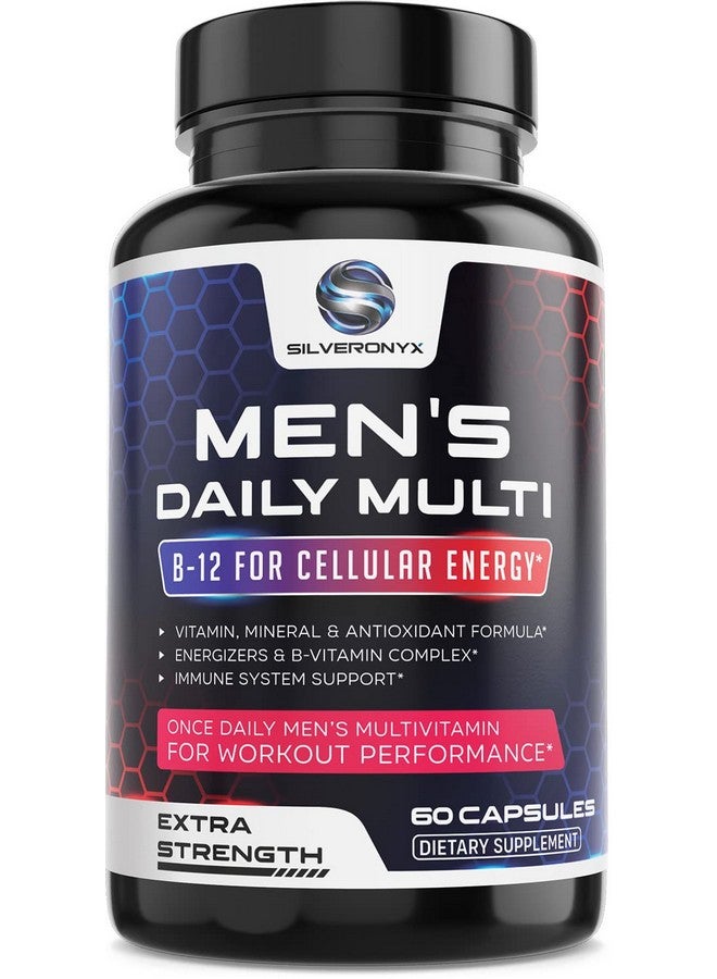 SilverOnyx Men’S Multivitamin Supplement With Vitamin A C D E & Zinc Immune Health Support B12 Calcium & More Vitamins Daily Nutritional Mens Multivitamins & Minerals 30 Day Supply 60 Capsules - Image 2