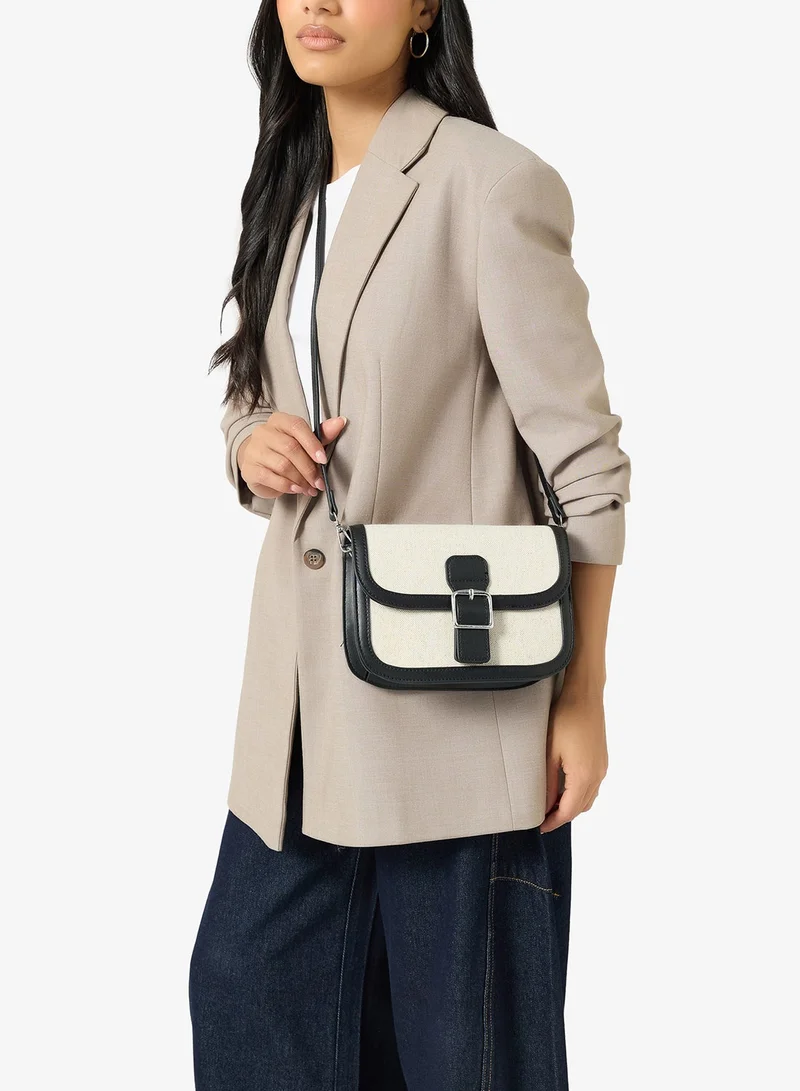 جلاموروس حقيبة كروس بودي من الرافييا متباينة الألوان