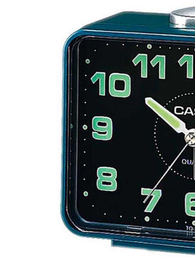 CASIO Rectangle Shape Analog Alarm Clock Blue/Silver 10.7x9x6cm - Image 2
