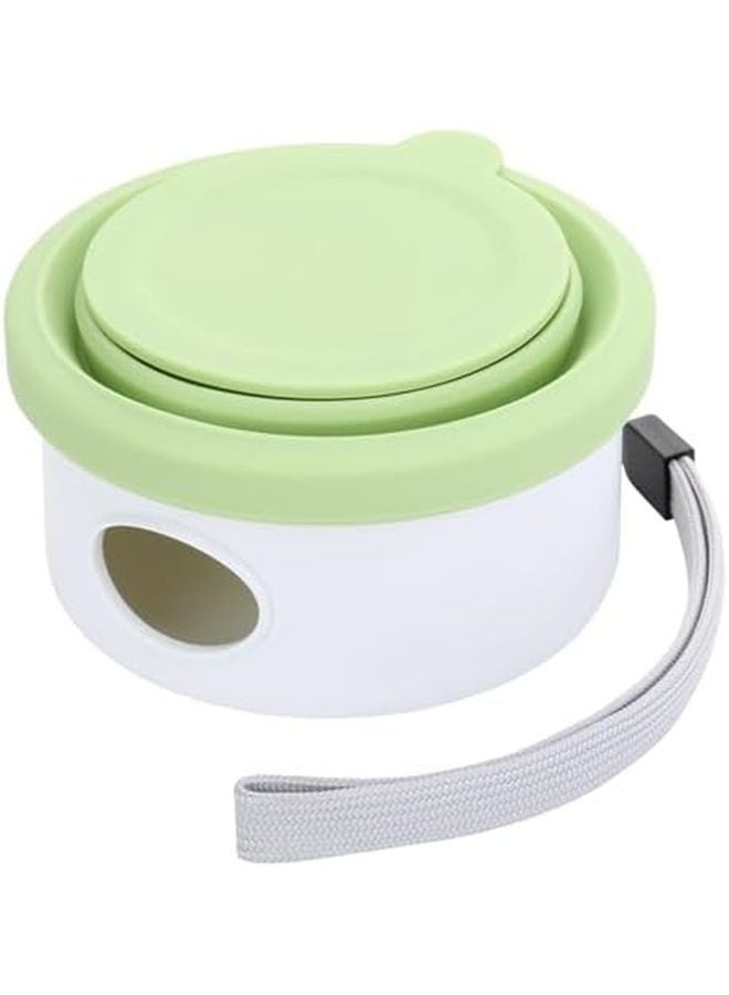 وعاء السفر السيليكوني الأخضر القابل للطي للحيوانات الأليفة مع حامل أكياس البراز، طبق طعام وماء محمول للكلاب للتخييم والمشي لمسافات طويلة وحمل الحقائب - Image 1