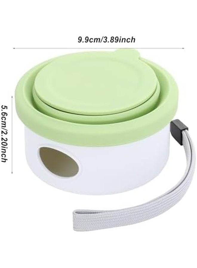 وعاء السفر السيليكوني الأخضر القابل للطي للحيوانات الأليفة مع حامل أكياس البراز، طبق طعام وماء محمول للكلاب للتخييم والمشي لمسافات طويلة وحمل الحقائب - Image 3