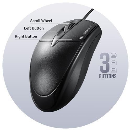 ZEBRONICS Byte Wired Optical Mouse with 3 Buttons, High Precision, 1000 DPI, Works on Most Surfaces, Plug & Play, USB Interface, 1.3m Cable Length - Image 5
