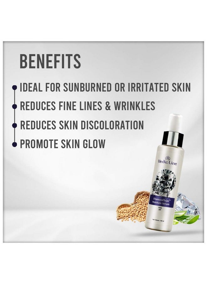 Vedic Line Vedicline Diamond Tejas Moisture Serum With Spf Improve Skin Elasticity & Skin Texture With Aloe Leaf Diamond Bhasma For Dimond Like Shine Skin, 100Ml  - Image 4
