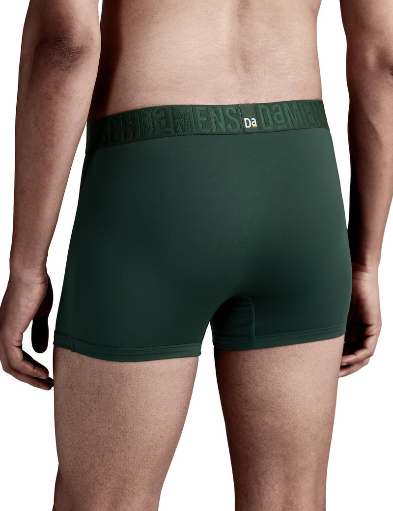 DAMENSCH Unreal Trunk for Men, Microfiber Spandex Underwear for Men, Ultra-Lightweight, Soft No-Curl Waistband Mens Trunk, Anti-Static Mens Trunks, Mid-Rise Underwear for Man-Emerald Green-L - Image 3