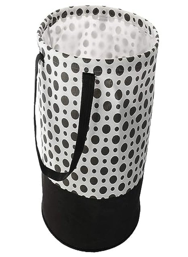 Agroha Printed Waterproof Canvas Laundry Bag, Toy Storage, Laundry Basket Organizer 45L bags (Pack of 2, Black Pulka dot) - Image 2