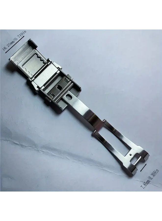 Stainless Steel Double Press Tortoise Back Retractable Watch Buckle For Smartwatch Light Gray 4 - Image 3