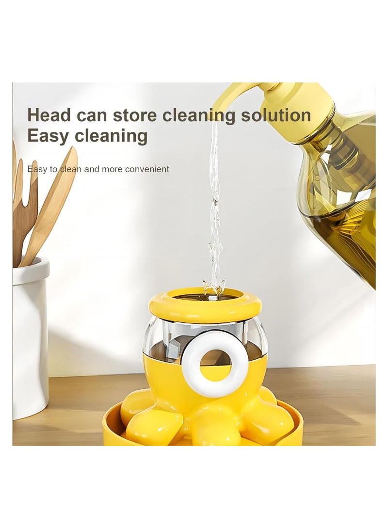 SOLARAE 2pcs Dish Brush with Soap Dispenser Wall Mount, Steel Wool Scrubber Pads Brush for Dishes, Stainless Steel Scrubber Dish Scrubber Brush, Dish Cleaning Brush Soap Dispensing Brush - Image 4