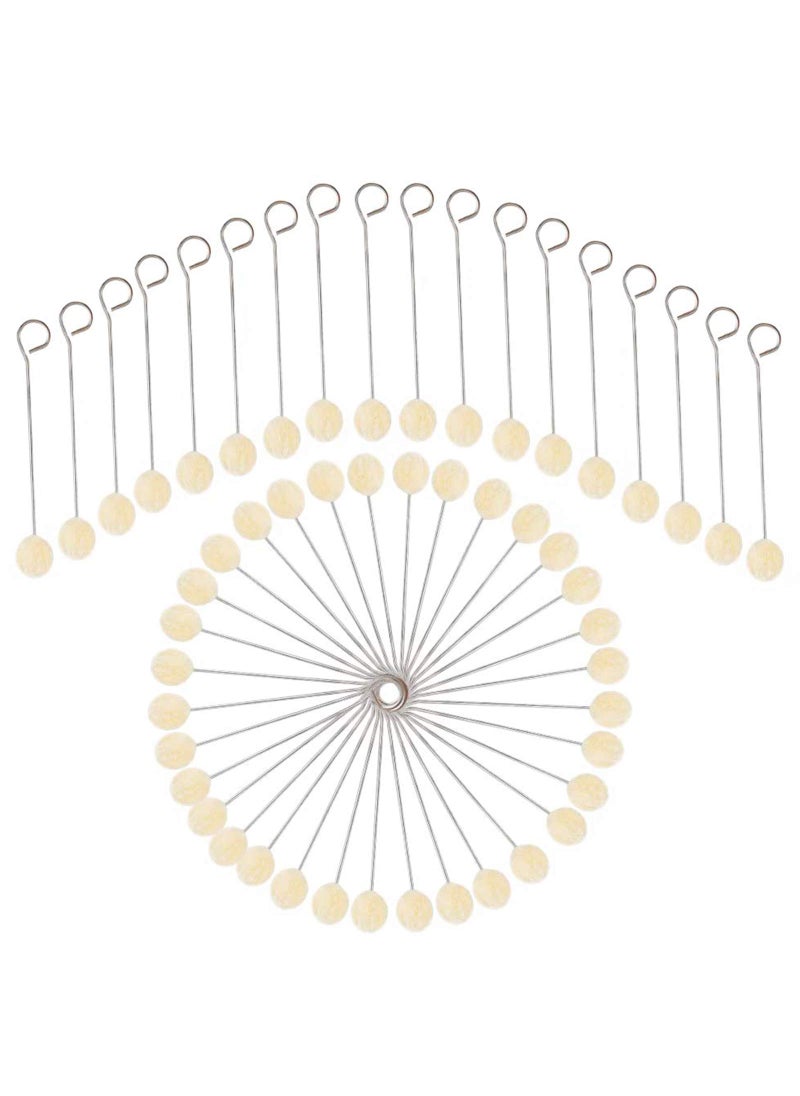 Butuze BUTUZE 100 Pcs Wool Daubers Ball Brush Leather Dye Tool with Metal Handle Wool Daubers for Leather Dyes for DIY Crafts Projects 