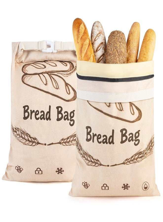 Lemoobolsa 2-Pack Reusable Beeswax Bread Bags for Sourdough & HomemadeBread, 16.5 x 13 inch bread bags for Food Storage - Image 1
